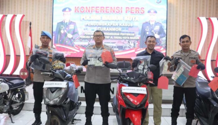Polres Madiun Kota Ungkap 3 Kasus Curanmor dan Kasus Perusakan di Jalan Dadali