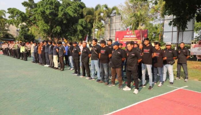 Ratusan Personel Polres Magetan Kawal Pengesahan Warga Baru PSHT
